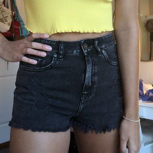 Black Jean Shorts